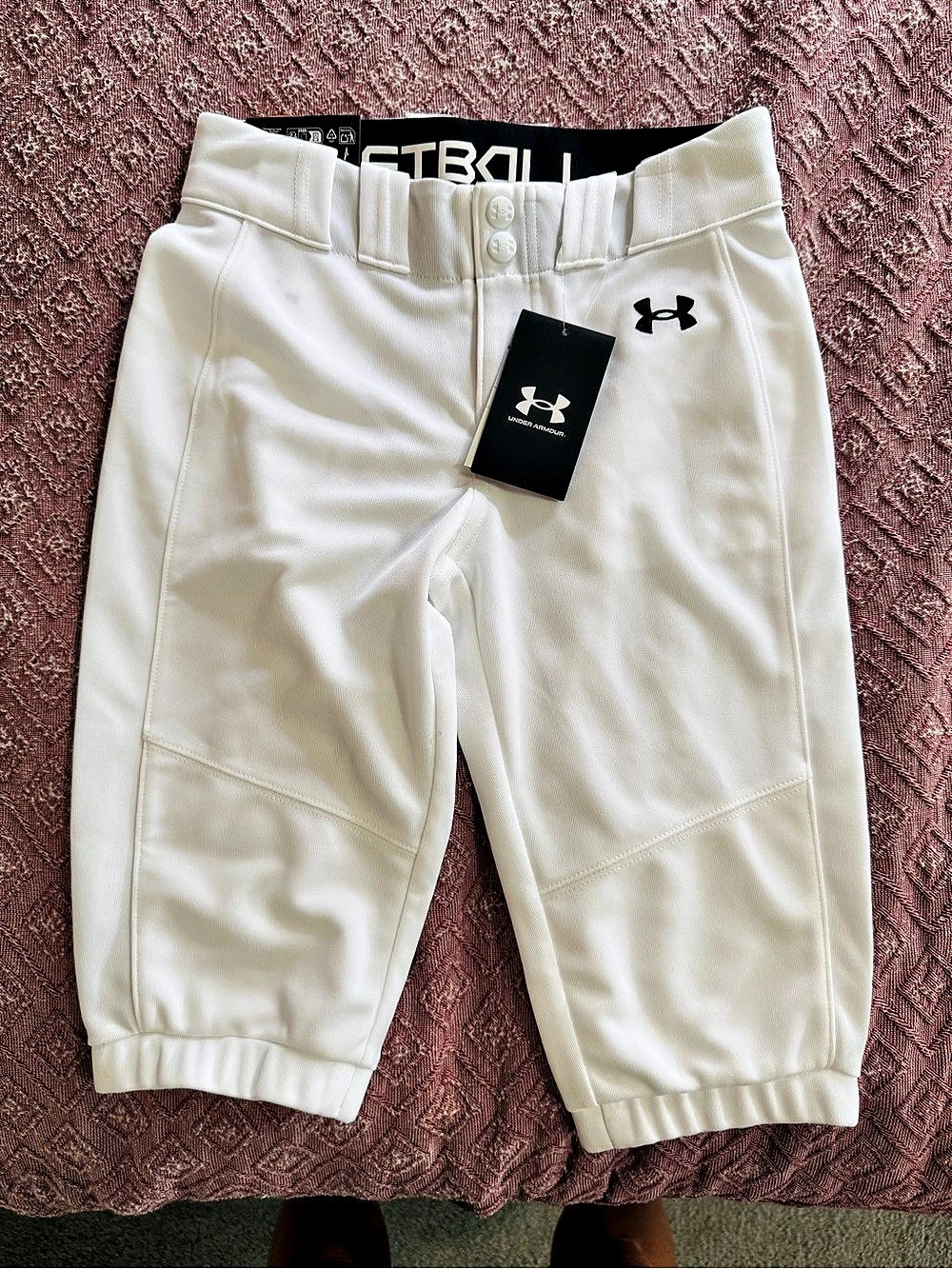 Under Armour Football Crop Court Boys Small White Football Pants NWT Size YS